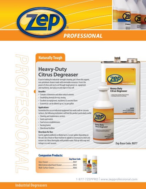 Heavy-Duty Citrus Degreaser - Zep Professional